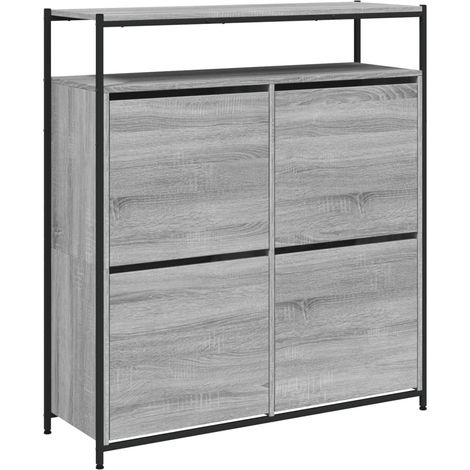 Maison Exclusive - Scarpiera 4 Cassetti Ribaltabili Grigio Sonoma 100x34x112 cm