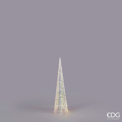 EDG Enzo De Gasperi Albero di Natale Led Stripes Cono 720 MicroLed H 120 Cm D 30 Cm Natural