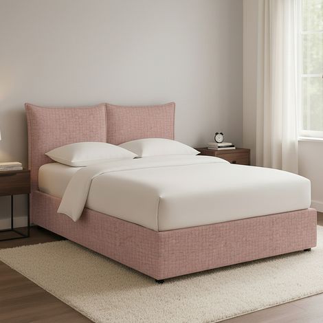 Cama tamaño plaza y media Malton, desenfundable, fabricada en Italia, rosa (1/5)