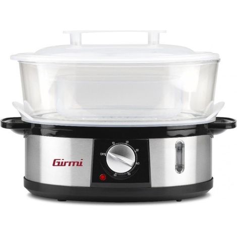 Girmi VP26 Pentola a Vapore Libera Installazione Vaporiera 3 Cestelli 750 W Nero Argento
