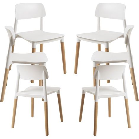 Packs Sillas Comedor - Pack 6 Sillas Estin - Blanco (1/5)