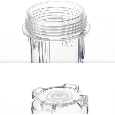Filtreur d'eau 10 pouces transparent avec préfiltre, cartouche PP, charbon actif et membrane d'ultrafiltration, entrée en cuivre sans plaque de fixation, lot de 1 coton + 2 fibres appariées 4 points, (1/5)