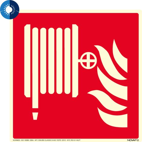 Panneau photoluminescent HD Robinet d'incendie - rigide 200x200mm - 4055312