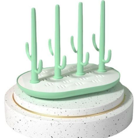 Égouttoir à bouteilles en forme d'arbre – Support en ABS vert – Boîte de rangement –