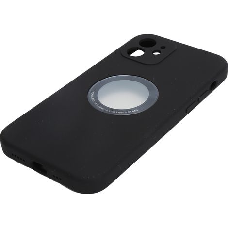Étui de téléphone en silicone liquide à protection intégrale pour iPhone 12/12 Pro, étanche, noir (1/5)