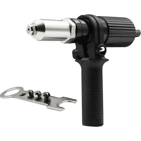 Adaptateur Riveteuse, Kit d'adaptateur de Pistolet à Riveter pour Perceuse électrique sans Fil, Pistolet à Riveter électrique Rivetage Outil (1/5)