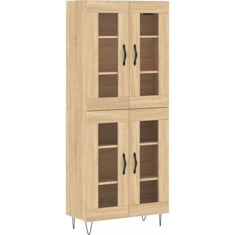 Buffet,Bahut,Meuble de Rangement haut Chêne sonoma 69,5x34x180 cm Bois d'ingénierie CFW77780 (1/5)