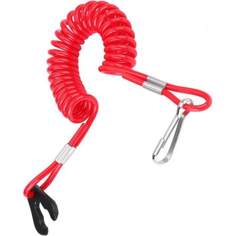 Laniere De Cle D Arret Moteur - Pour Moteurs Hors-Bord Et Bateaux A Moteur - Sans Batterie Ni Demarrage Electrique - 1 Piece (1/5)