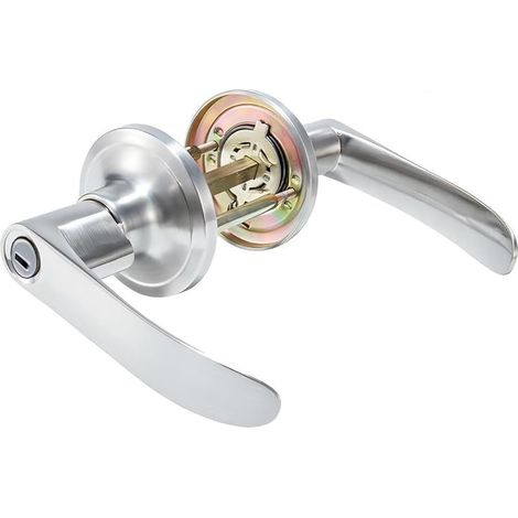 Poignées de Porte à Levier, Poignée de Porte D'intimité Sans Clé pour Salle de Bains Chambre, Serrure de Porte Intérieure en Alliage de Zinc, Design Moderne (1/5)