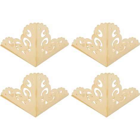 Set mit 4 Eckenschützern für Möbel, Holzschreibtische, Schmuckkästchen, Geschenkboxen, Schränke, Messingfarbe (1/5)