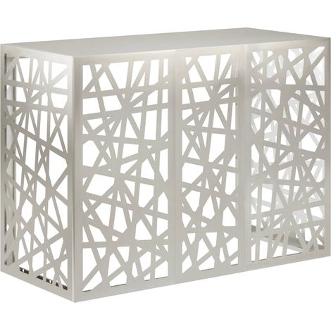 Klimaanlagenabdeckung Silber 110 x 50 x 80 cm Edelstahl vidaXL