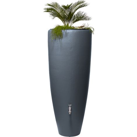 Garantia – Récupérateur d'eau de pluie 300 L – Réservoir gris graphite avec bac de plantation amovible – Double fonction décorative et pratique