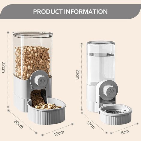 Distributeur de croquettes et d'eau pour animaux, gamelle suspendue pour cage, automatique et détachable, idéal chien et chat