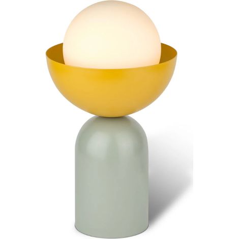 OSRAM Lampe de table DECOR Bol E14 Vert/Jaune 200mm, lampe de table, Métal, Verre, avec couleurs vives (1/3)