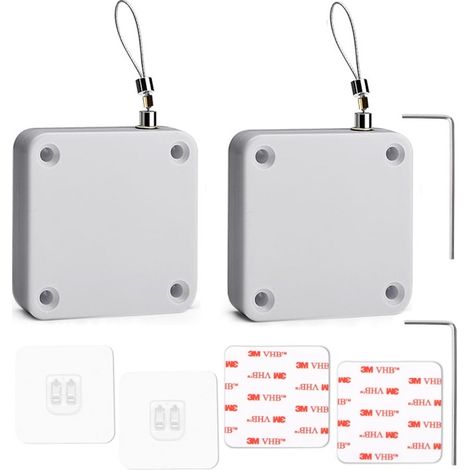 2 Pièces Capteur Automatique sans Trou, Ferme-Porte Automatique Avec Capteurs Avec Cordon de Serrage, Sans Perforation Pour chambre à coucher