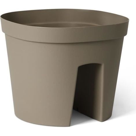 Blumentopf-Balustrade - GARDEN ID Smile - Taupe 30 cm - Passt auf alle Balustraden - Wasserreservoir - recycelt und 100% recycelbar
