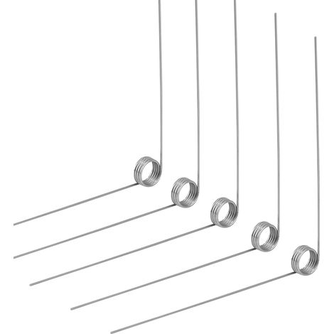 10 Pièces Ressorts de Torsion en Acier Inoxydable Diamètre du Fil 0,6 mm Diamètre Intérieur 5 mm Longueur du Bras 50 mm Angle 90° 4 Tours Rotation Droite 0,6x5x50 mm (1/5)