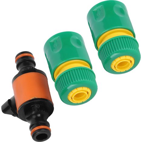 Kit de Réparation de Tuyau avec 3 Robinets à Bille Américains, Raccords Rapides Jardin G1/2 (1/5)