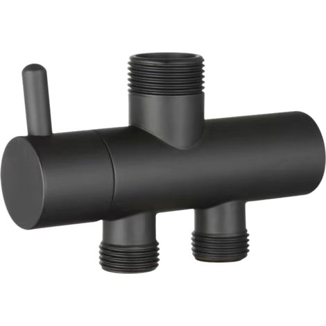 Interrupteur de douche mural étanche en acier inoxydable noir pour lavabo et toilettes.