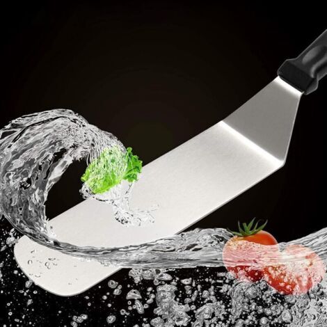 CSPARKV 1 PCS Spatules coudées à Gâteau pâtisserie, Spatule en acier inoxydable, Accessoires pour barbecue, Spatule à hamburger, Spatule à crêpes, Idéale pour barbecue et grill à dessus plat (1/3)