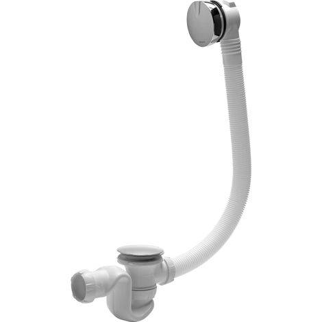 Wirquin – Vidage baignoire L700 30723098 – Siphon compact autonettoyant – Garde d'eau 50 mm – Débit 62 L/min – Sortie Ø40 orientable