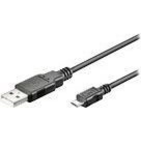 Câble USB - Micro-USB Type B - 4 Broches - Pour Charge Et Transfert De Données - 60 Cm - Noir