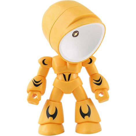 Lampe de Chevet Robot LED Rotative Veilleuse Tactile avec Angle Ajustable Lumière de Nuit Décorative pour Chambre et Bureau Cadeau Garçon Fille (1/5)