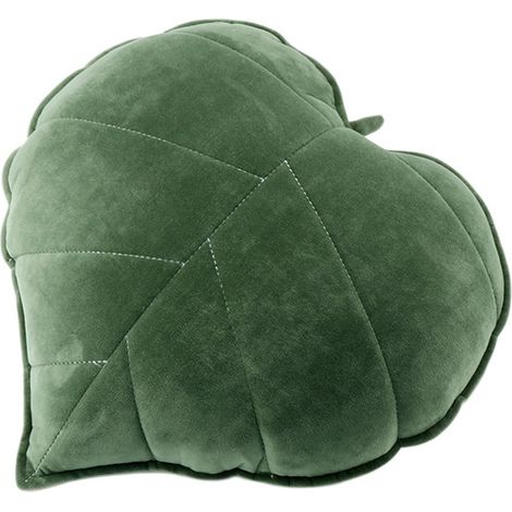 Cojín decorativo con estampado de hojas, bonito cojín 3D con forma de hoja, cojín decorativo de felpa suave, cojín para el respaldo del sofá (verde) (1/5)