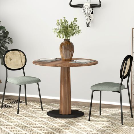 Pack de 2 Sillas de Comedor con Respaldo de Ratán Sintético y Marco de Acero para Salón 44x54x87 cm Verde Oscuro y Negro (1/5)