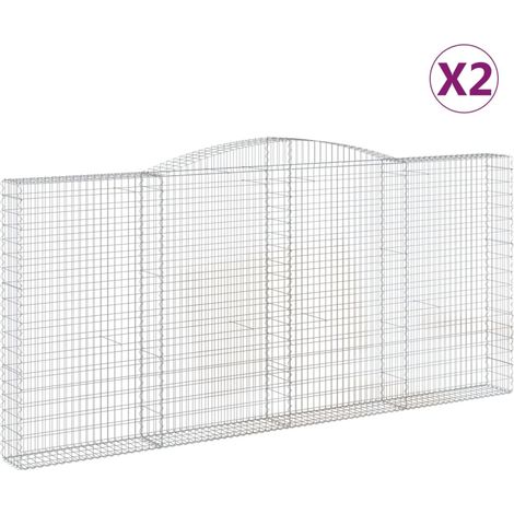 Maison Exclusive - Paniers à gabions arqués 2 pcs 400x30x180/200 cm Fer galvanisé