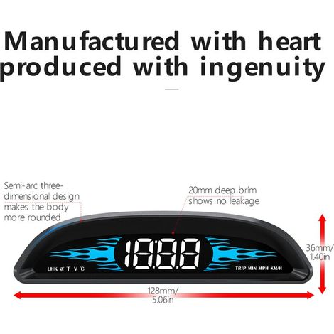 Jeffergarden Compteur de vitesse OBD neuf, affichage tête haute B2, détecteur de diagnostic multifonctions, conduite sûre (1/4)