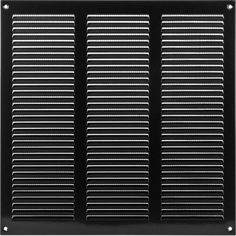 Grille d'aération en métal noir de 30,5 x 30,5 cm – Grille de conduit à persiennes avec écran en maille intégré – Registre de ventilation CVC robuste pour mur ou plafond pour amélioration (1/5)