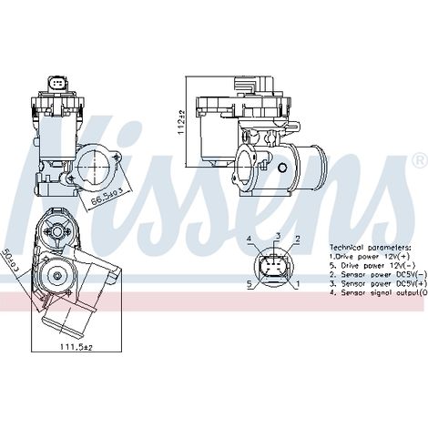 Vanne EGR Nissens 98347 FORD 1366049 1383634 1477144 1563499 1697821 6S7Q9D475AA
