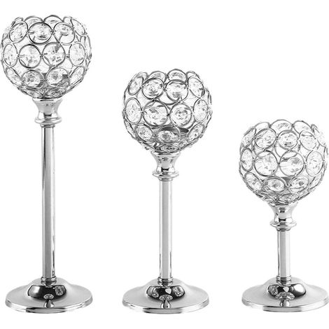 Bougeoir À Thé - Bougeoirs À Votives Hauteurs Différentes 6,9 8,7 10,8 Pouces - Base Ronde Antidérapante - Pour Bougies Théières Bougies Votives LED Sans Flamme - Lot De 3 (1/5)