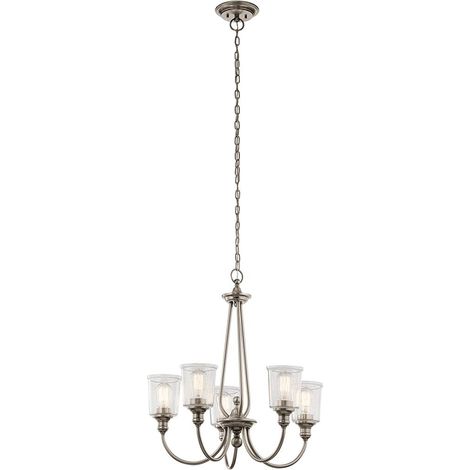 Lustre à 5 lumières Elstead Waverly, étain classique, E27 (1/5)