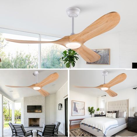 Ventilatore da soffitto FloraGrace 132x132x30 cm in legno e ferro con telecomando (1/5)
