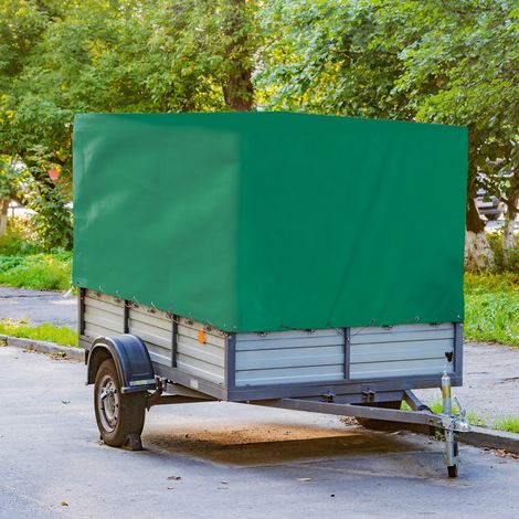 Bâche Étanche de Protection pour Remorque 500 g/m² Vert 3 x 3 m