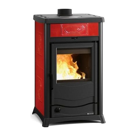 Nordica – Poêle à bois TermoRossella Plus Evo DSA – Puissance 12.6 kW – Volume de chauffe 318 m³ – Rendement 88 % – Évacuation fumées 130 mm (1/3)