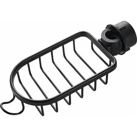 1x Stainless Steel Shower Holder No Drilling, Black Stainless Steel Telescopic Bathroom Holder, Shower Bracket, Shower Bar Soap Dish, Shampoo Shower Holder (1/4)