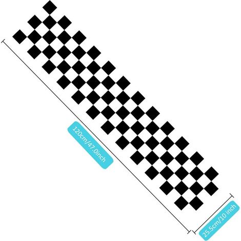 Autocollant à rayures à damier pour capot de voiture, autocollant latéral de carrosserie en vinyle pour course automobile, autocollants à fines rayures. (1/5)