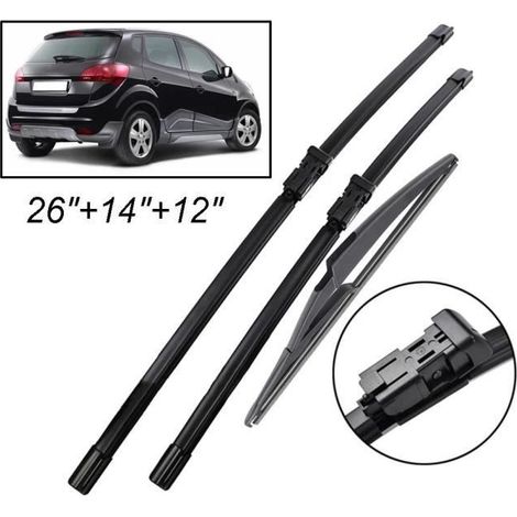 KLVGTIFS PULot de 3 Balais d'essuie-glace avant + arrière Pour Kia Venga MK1 2009 2010 2011 2012 2013 2014 2015 2016 2017 2018 2019 (1/4)