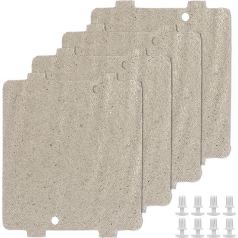 4pcs Kit de Plaques Mica Guide D'ondes Micro-Ondes, 11,7x10cm pour Réparation Fours Micro-Ondes 8 Rivets à Bouton Verrouillage pour PEB7227AN3DD JES1097SMSS Remplace WB39X10034 262100100006 (1/5)