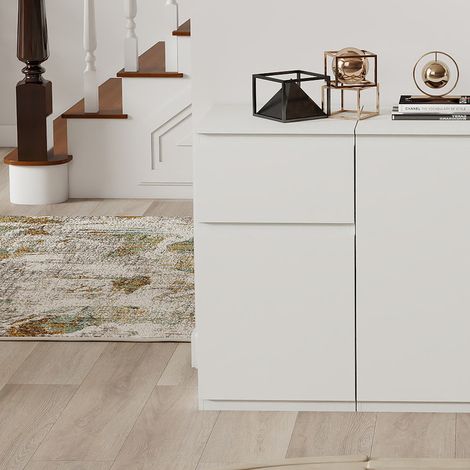 Commode en bois moderne, meuble de rangement polyvalent pour chambre, salon et couloir, Noir, 1 tiroirs, 40×40×75 cm