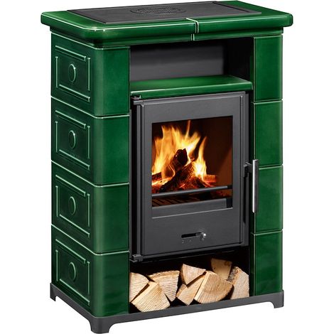 Kaminofen Typ10870 Montafon S Keramik Grün 7kW