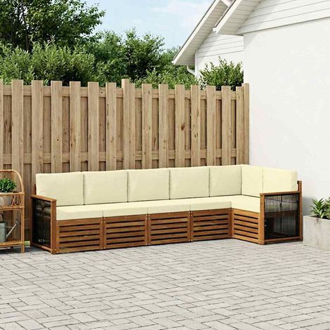 vidaXL Ecksofa Set mit Kissen 5 pcs Natur und Creme (1/5)