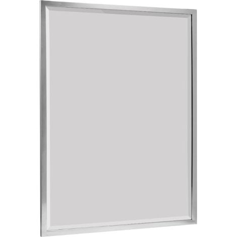 Miroir de Salle de Bain avec Cadre en Acier Inoxydable chromé - Miroir biseauté - 61 x 76,2 cm (1/5)