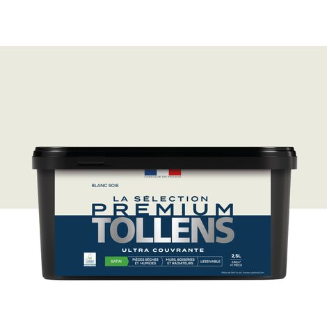 Tollens - Peinture intérieure couleurs - La Sélection Premium Satin - Ultra Couvrante - Blanc Soie 2,5 L - 30m²