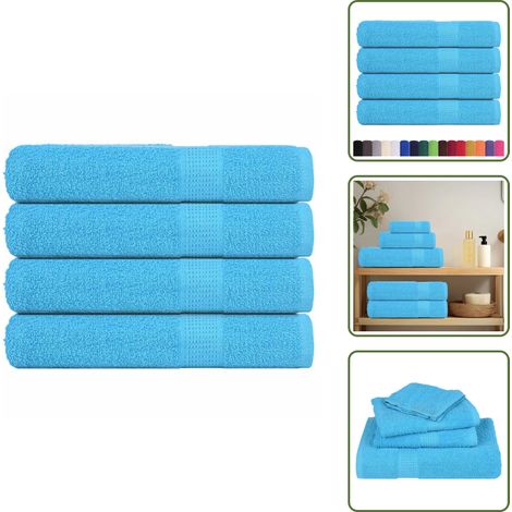 vidaXL Handtücher 4 Stk. Türkis 100x200 cm 360 g/m² 100% Baumwolle (1/5)