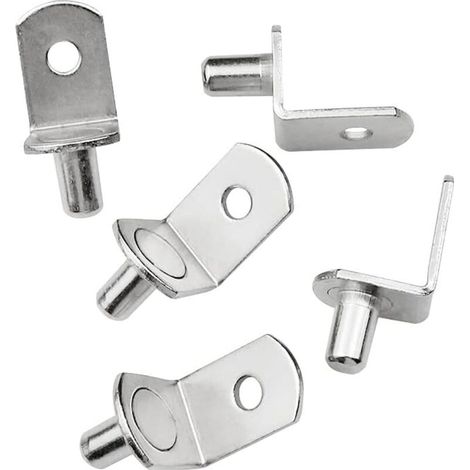 25 Pièces Chevilles de Support d'Étagère Goupille de Support d'Etagère en Métal Taquets pour Etagères L Forme Support Équerre Pour bois ou Verre Armoire Placard Bibliothèque (1/3)