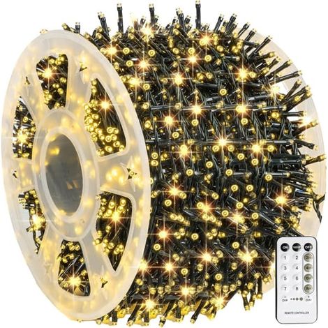 Guirlande lumineuse extérieure, 1000 LED, 100 mètres, modèle à brancher, blanc chaud, 1000 LED (1/5)